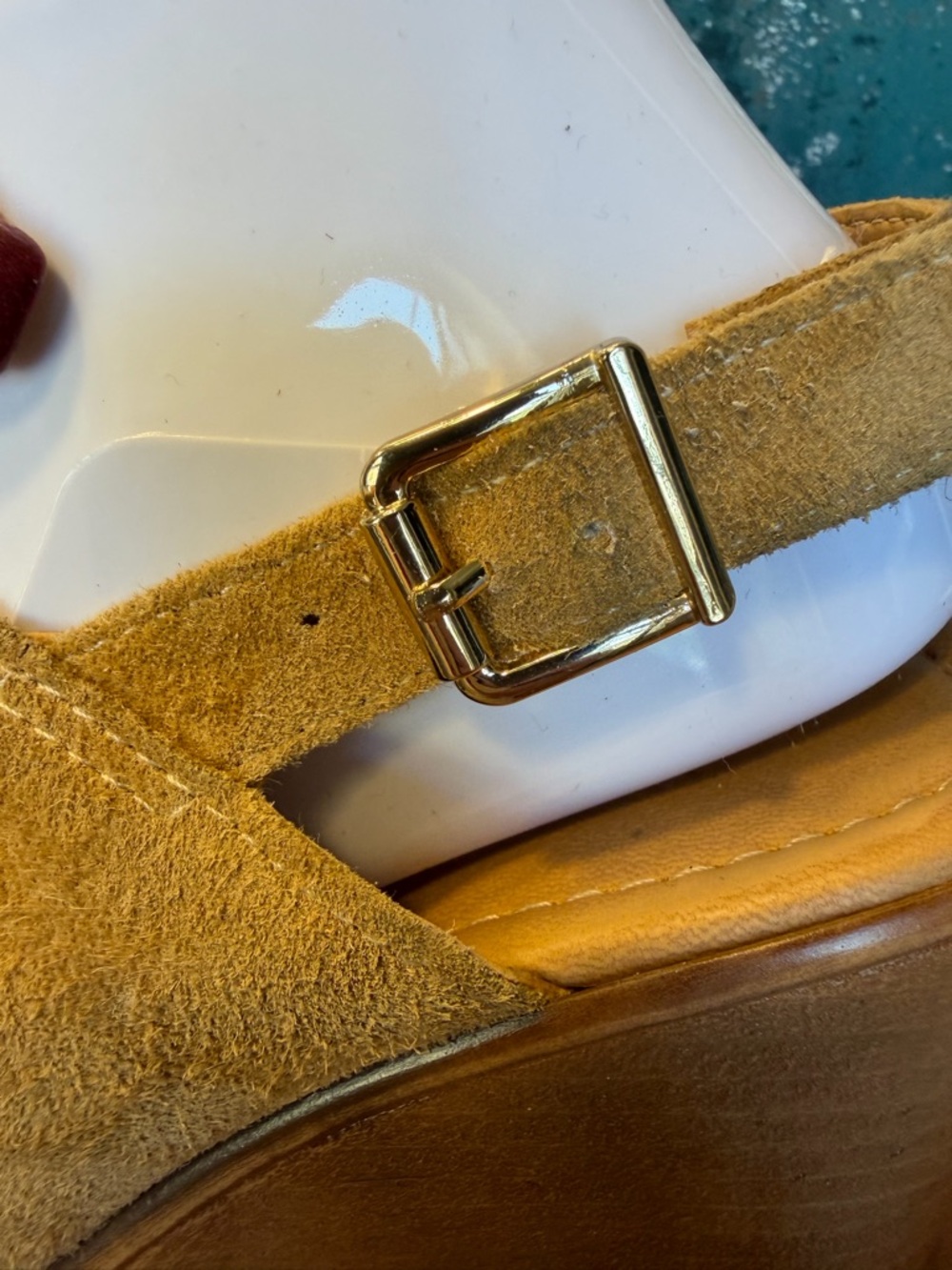 Mila Paoli Boho Italian Tan Suede Wedge Sandals Slingback 2010’s (GUC) - Picture 9 of 13